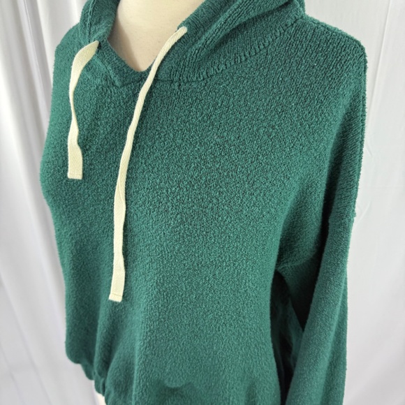 Size S BP Green Fuzzy Hoodie with high front - Picture 3 of 4